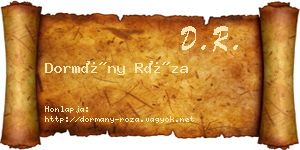 Dormány Róza névjegykártya